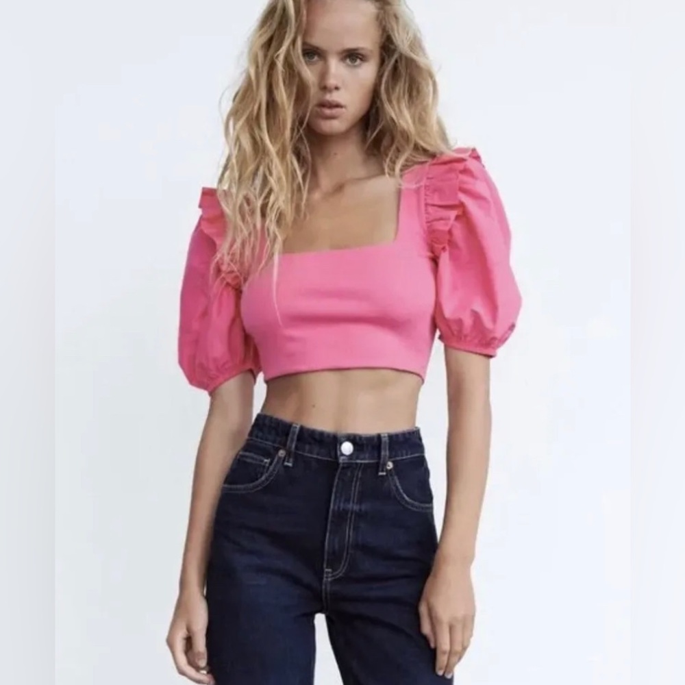 Pink Zara crop top